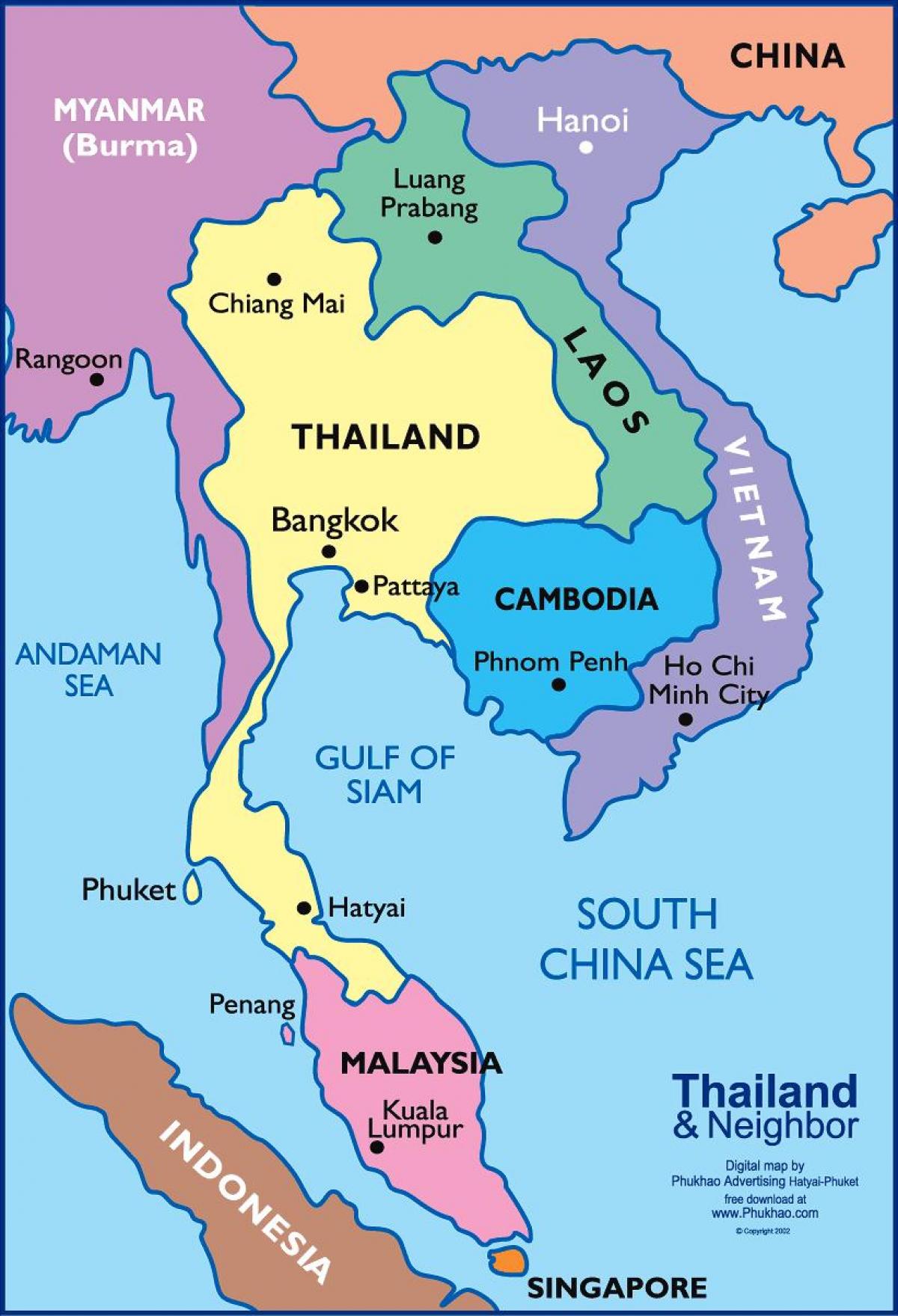 Բանգկոկը թայերեն քարտեզի վրա