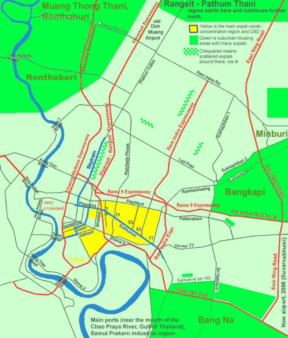 Բանգկոկ քաղաքի կենտրոն քարտեզ
