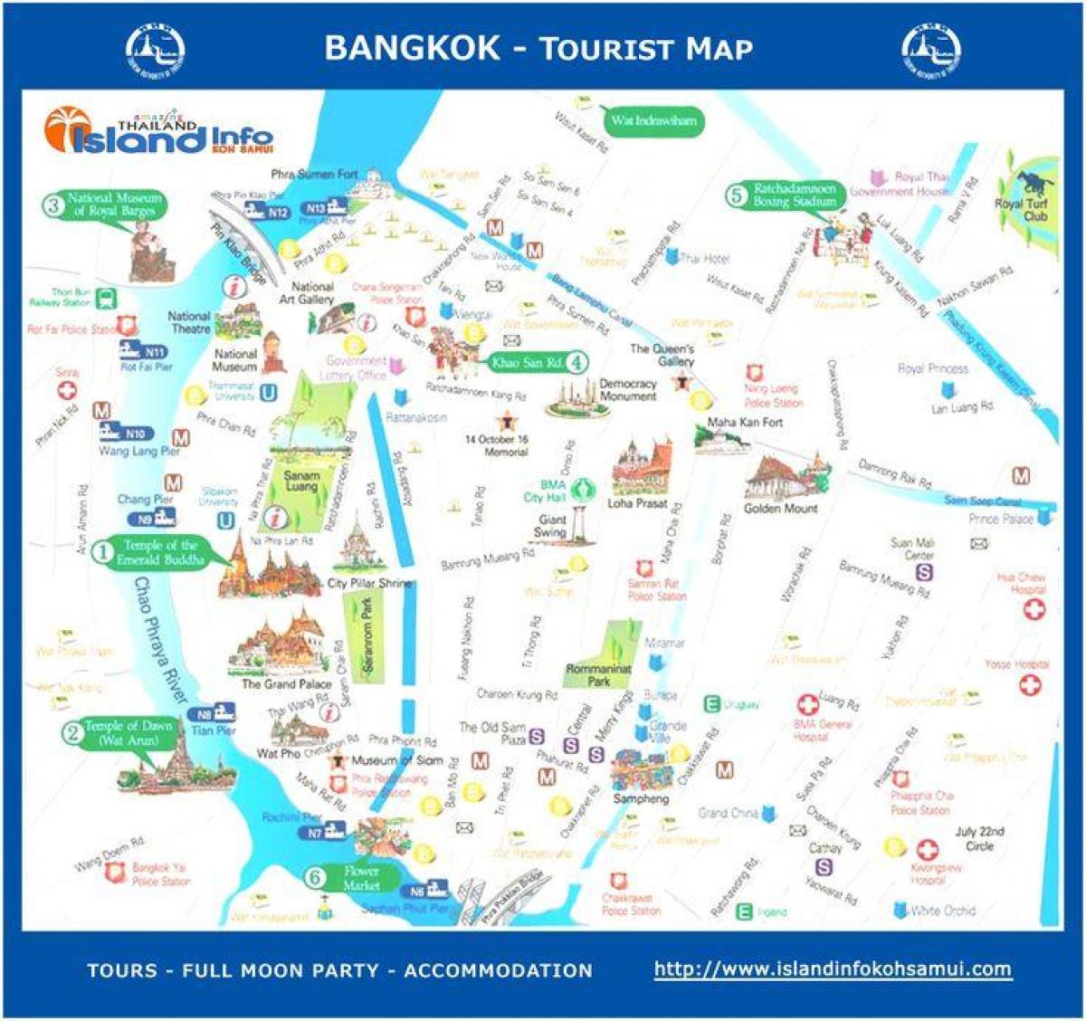 Բանգկոկ, Թայլանդ տուրիստական քարտեզ
