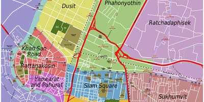 Շրջաններ Բանգկոկի քարտեզ