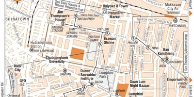 Բանգկոկի կենտրոնում քարտեզ