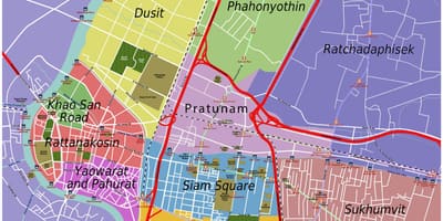 Քարտեզը Բանգկոկի եւ շրջակայքի