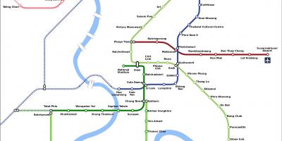 БЦ գնացքը Bangkok քարտեզ